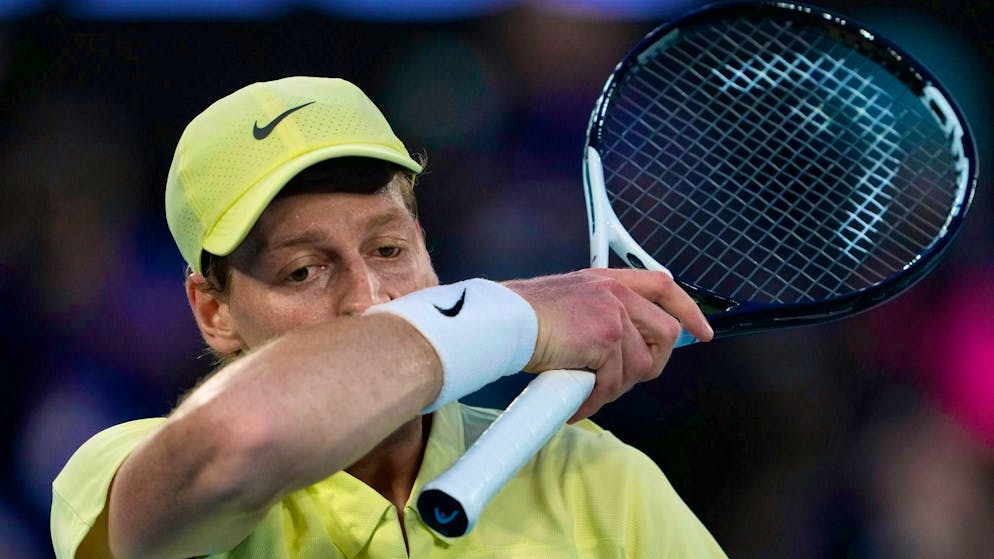 Jannik Sinner in the final of the Australian Open against Alexander Zverev.