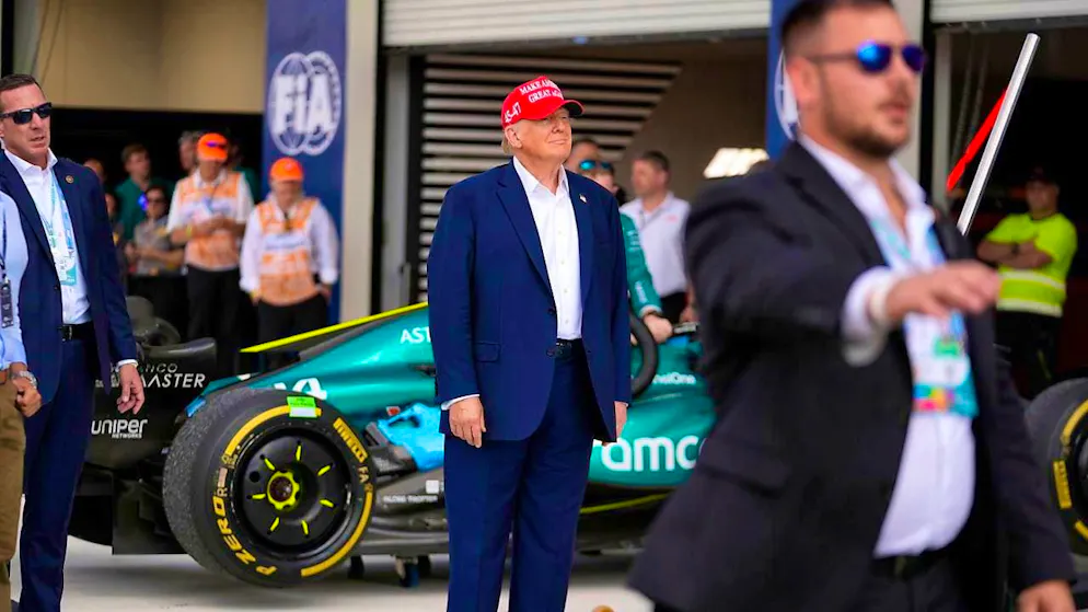 Donald Trump occasionally attends a Formula 1 Grand Prix, like here in Miami last year.