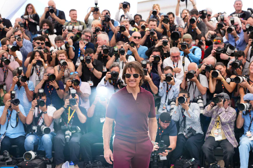 Mission Impossible. Tom Cruise posiert vor den Kameras während des Fototermins für den Film «Mission: Impossible – The Final Reckoning» bei den 78. Internationalen Filmfestspielen.