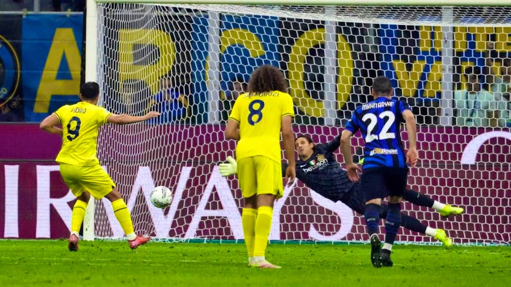 Inter goalie Yann Sommer is unable to save Lazio's Pedro's penalty