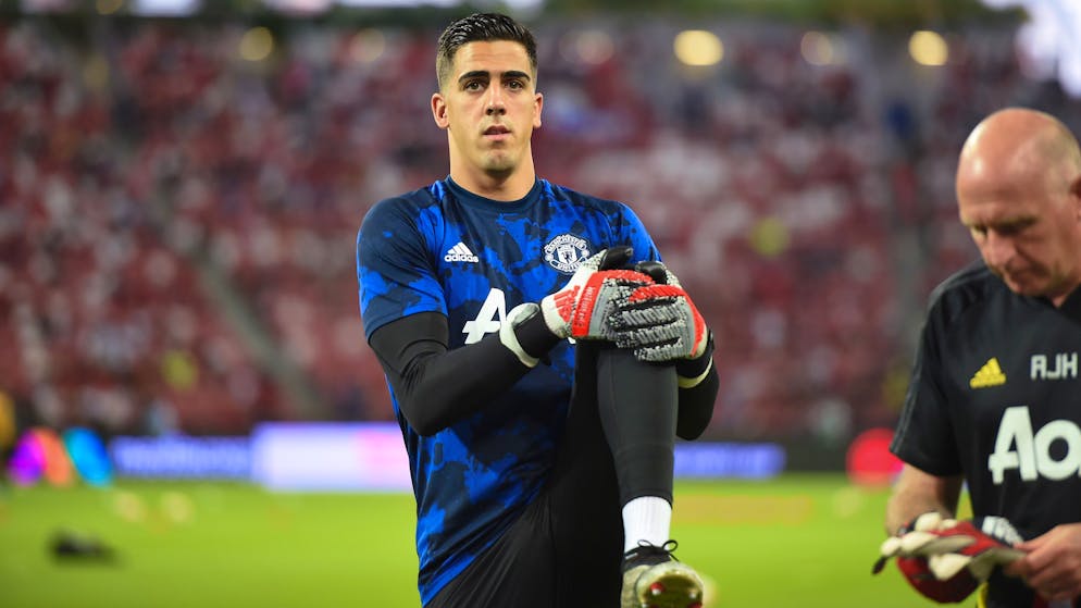 Joel Pereira sous le maillot de Manchester United, en 2019.