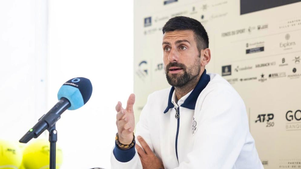 Novak Djokovic spricht an der Medienkonferenz in Genf über seine unbefriedigenden Resultate in diesem Jahr.