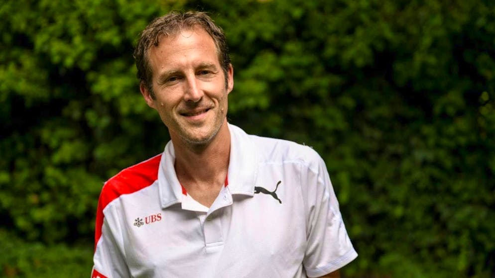 Philipp Bandi, Head of Competitive Sports at Swiss Athletics, provides information at the media day