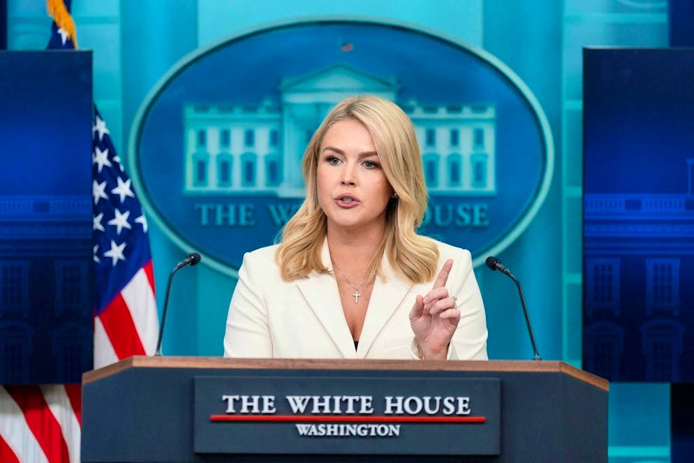 The maga look of the Trump women: When style gets political - Gallery. Trump's spokeswoman Leavitt usually wears a necklace with a cross. (archive picture)