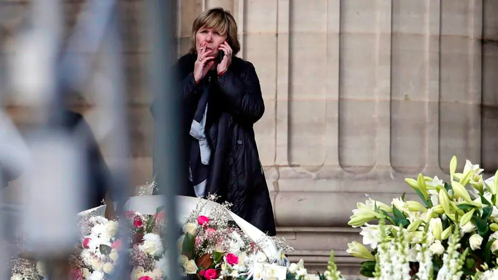 Mimi Marchand apparaît rarement devant le grand public. On la voit ici lors des obsèques de Johnny Hallyday en 2017.