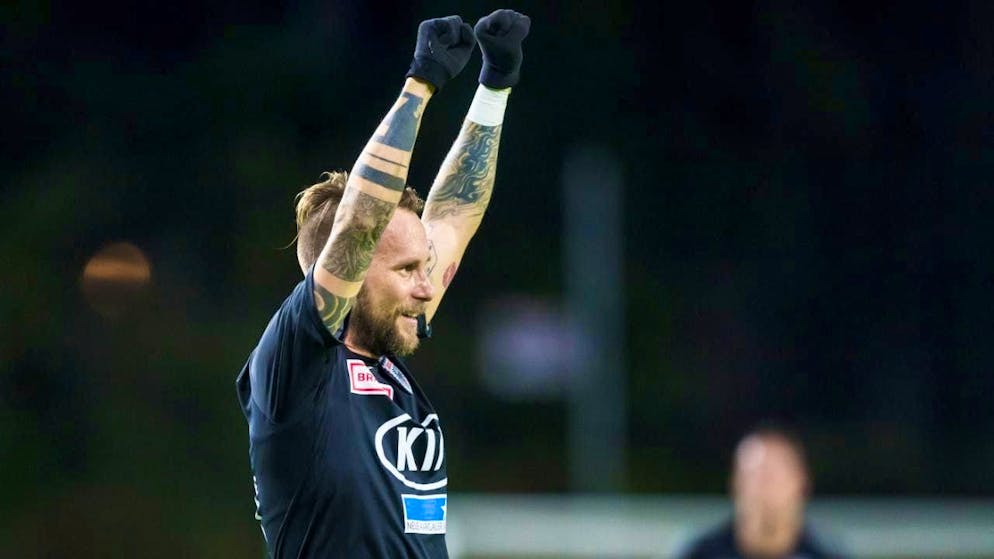 Markus Neumayr in November 2019 in the jersey of FC Aarau, his last professional club during his playing career