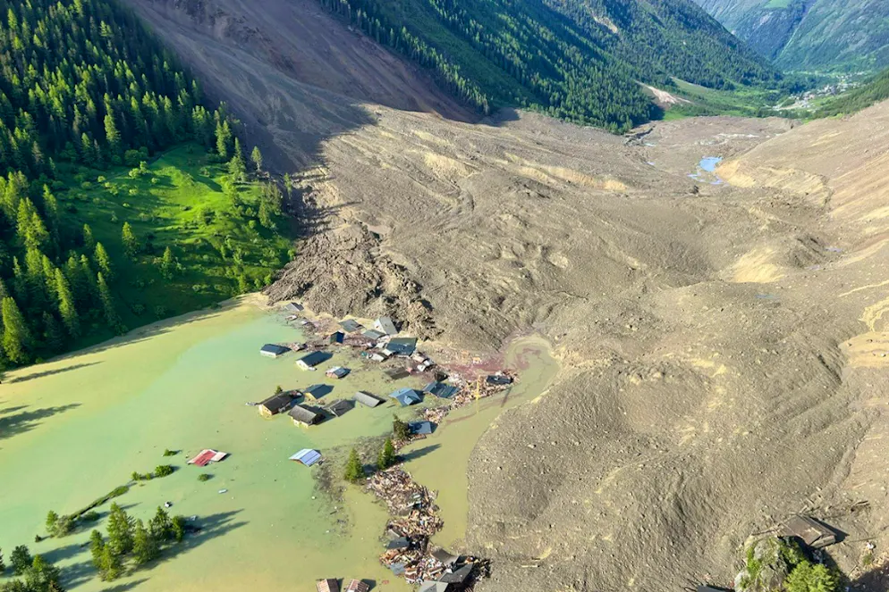 Das Dorf Blatten ist fast vollständig unter Geröll und Wasser versunken.