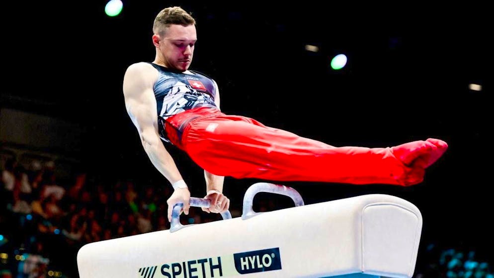 Noe Seifert was still on course for a medal on the pommel horse