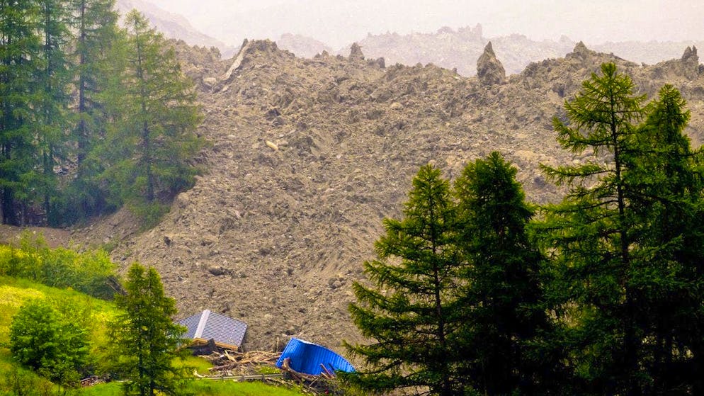 Around 3 million cubic meters of rock, ice and debris are said to have fallen from the mountain onto the village.