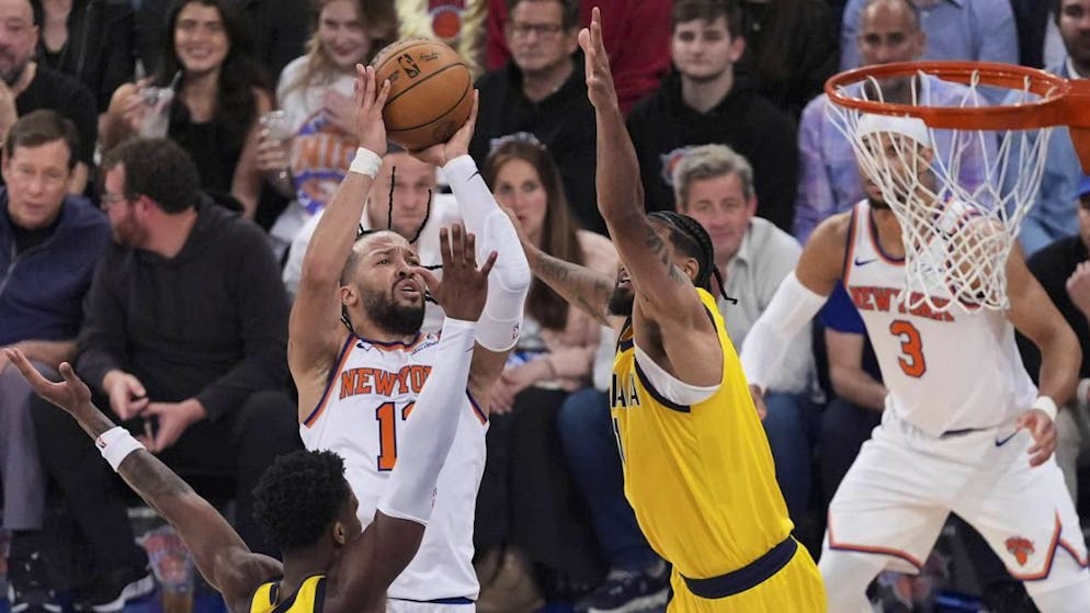 Jalen Brunson (am Ball) war beim Heimsieg der New York Knicks mit 32 Punkten der überragende Akteur