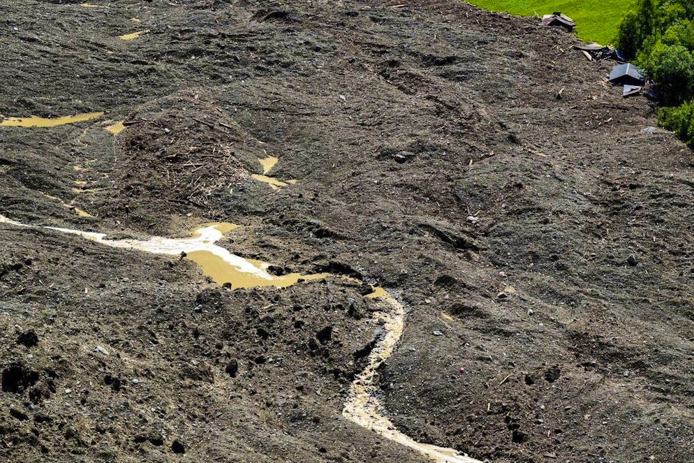 It is still unclear whether the water will flow through the rubble or be absorbed.