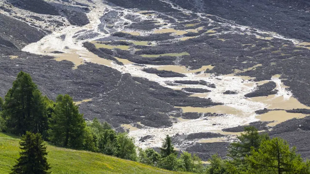 Lötschental. La montagna sopra Blatten è ancora in movimento