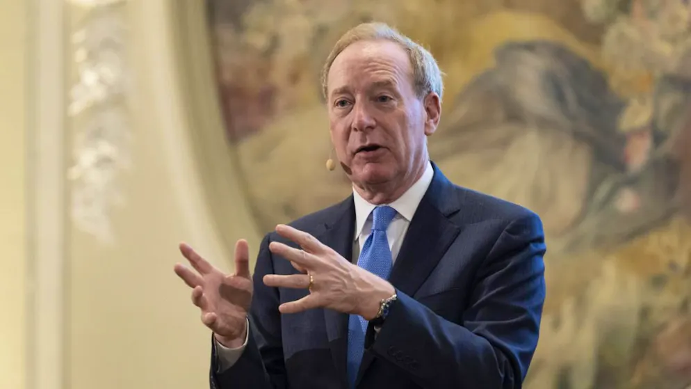 Le président de Microsoft Brad Smith a annoncé lundi des investissements d'un montant de plus de 330 millions de francs.