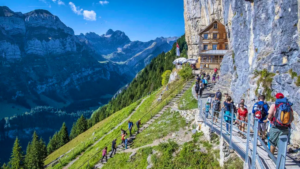The world-famous "Äscher" rock inn.
