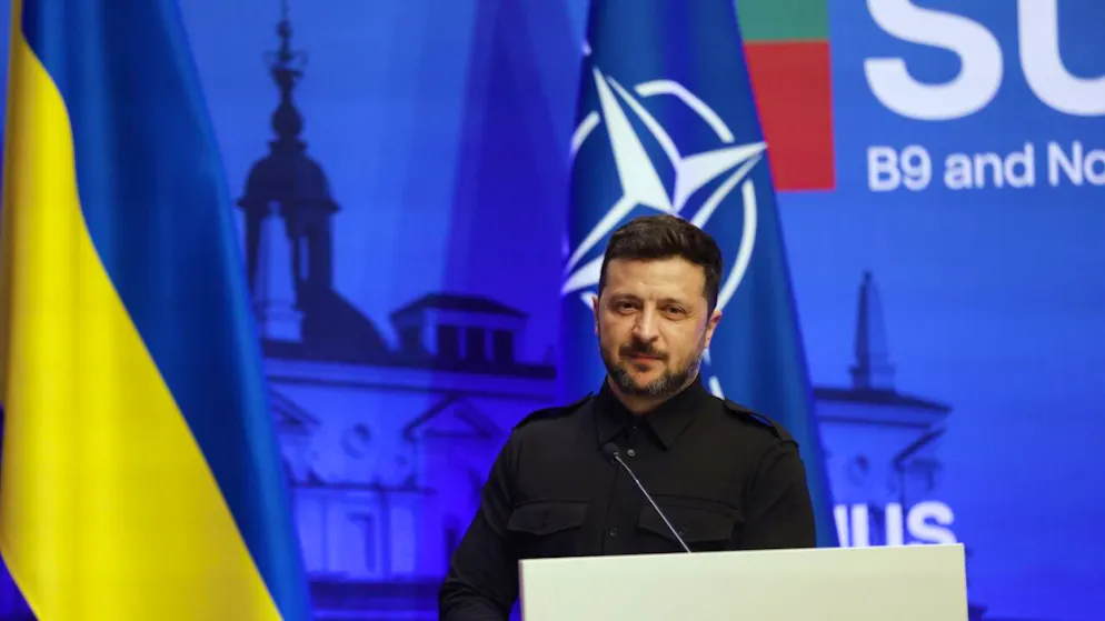 Volodymyr Zelenskyy al vertice della Nato a Vilnius, in Lituania.