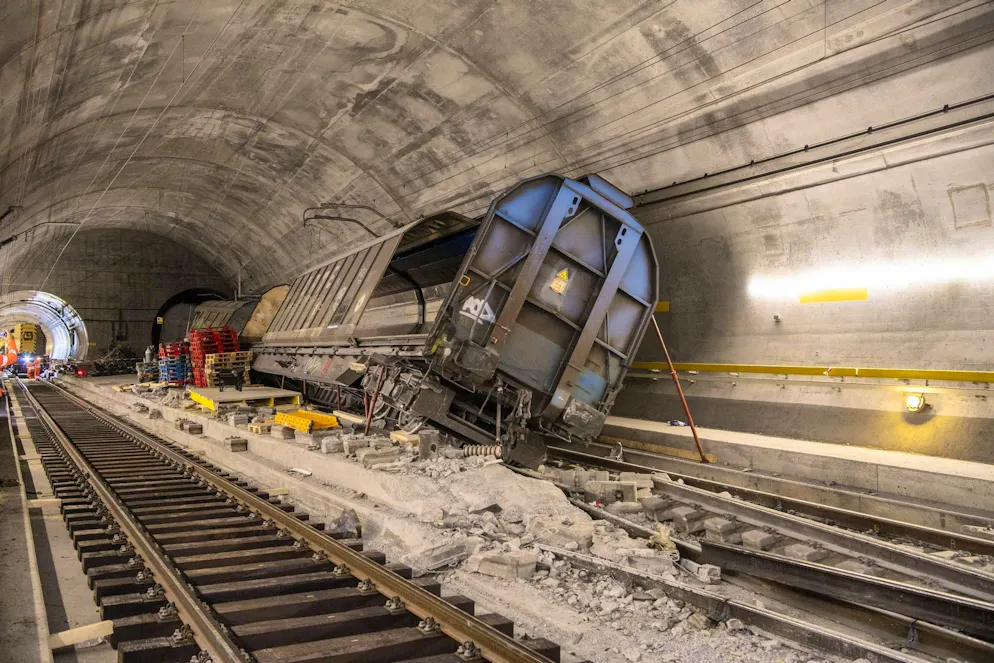 On August 10, 2023, a freight train derailed in the Gotthard railroad tunnel.