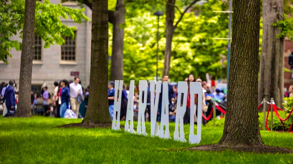 Harvard University prepares for the 2025 graduation ceremony. Photo: Nicolaus Czarnecki/ZUMA Press Wire/dpa