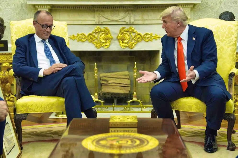 Friedrich Merz (left) and Donald Trump at the White House on June 5.