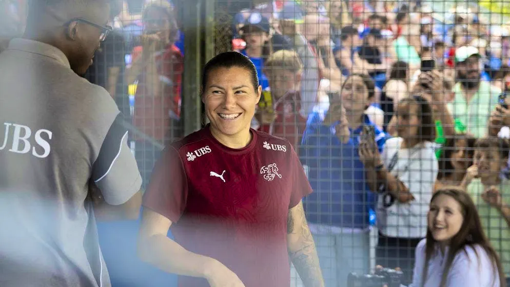 Ramona Bachmann at the public national team training session in Grenchen on Monday.