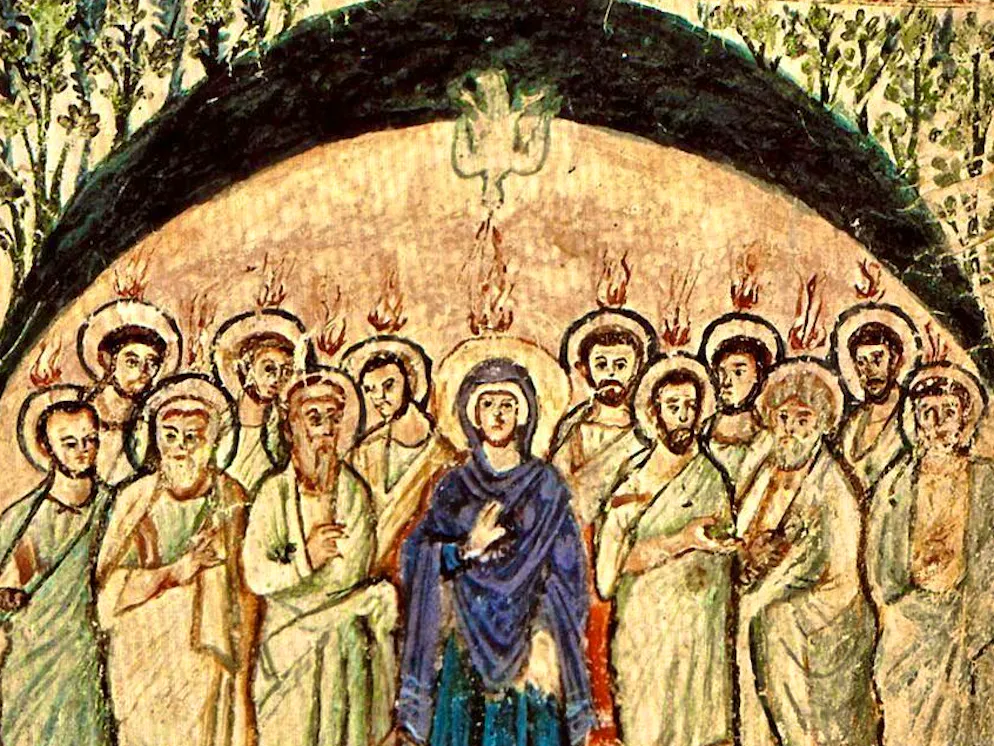 This painting shows how people in 586 AD imagined the arrival of the Holy Spirit.