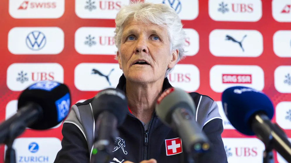 Pia Sundhage, en conférence de presse