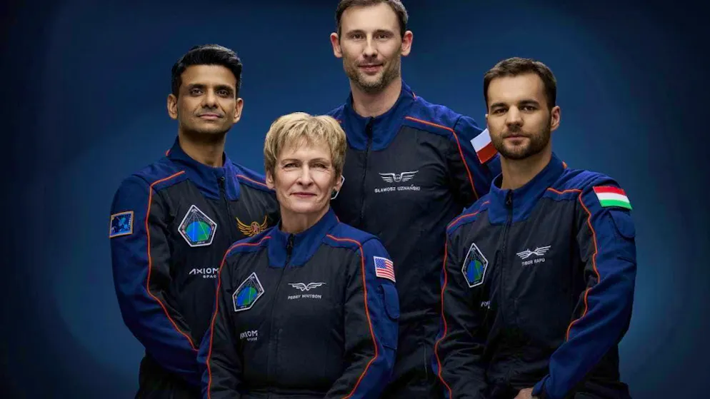 The "Ax-4" crew includes the Indian Shubhanshu Shukla, the Hungarian Tibor Kapu, the Pole Slawosz Uznanski-Wisniewski and the former Nasa astronaut Peggy Whitson.