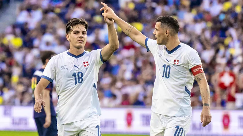 Ardon Jashari and Granit Xhaka harmonize in midfield.