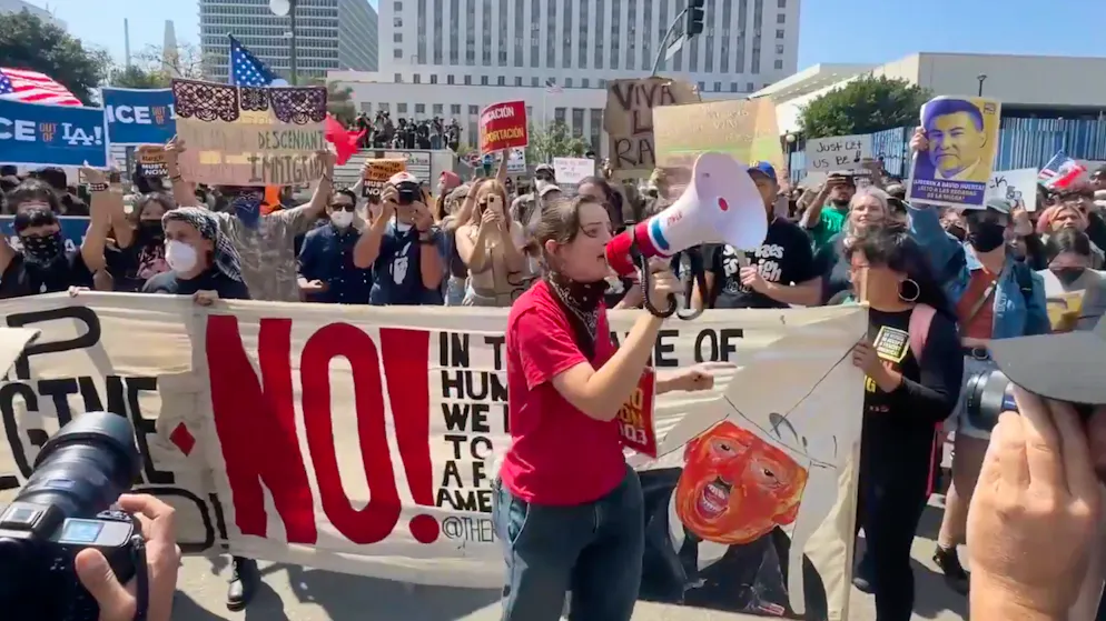 Stuntwoman reports on the demonstrations in L.A.. 