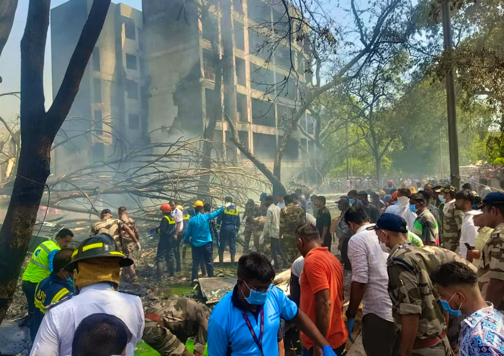Many emergency services are on site