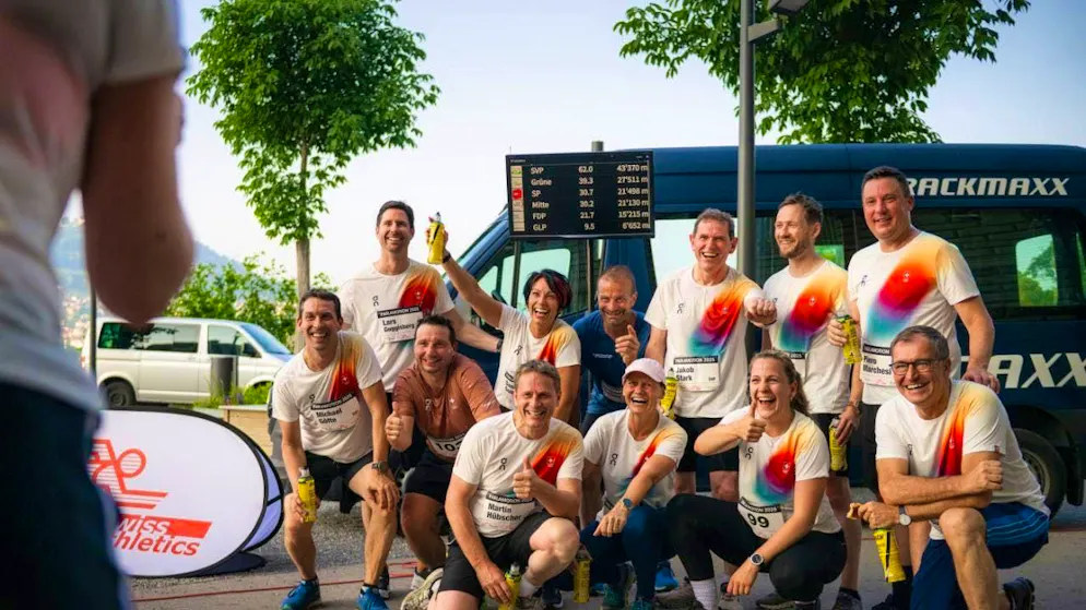 40 parliamentarians run 135 kilometers around the Federal Palace - Gallery. The SVP parliamentary group covered the most kilometers.