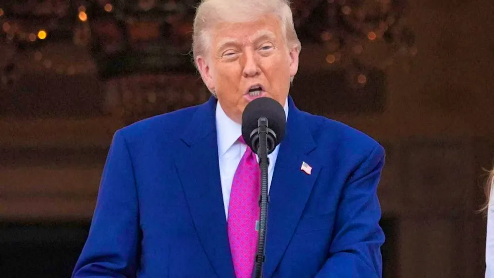 US President Donald Trump speaks during the congressional picnic on the South Lawn of the White House. Photo: Alex Brandon/AP/dpa