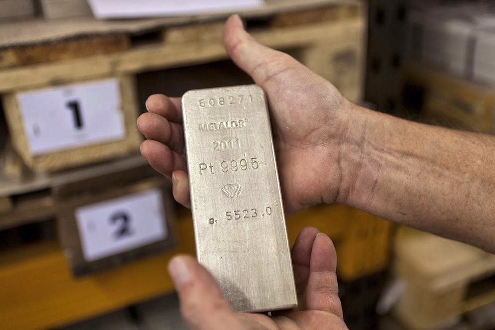 Un lingot de platine a pris massivement de la valeur au cours des dernières semaines.