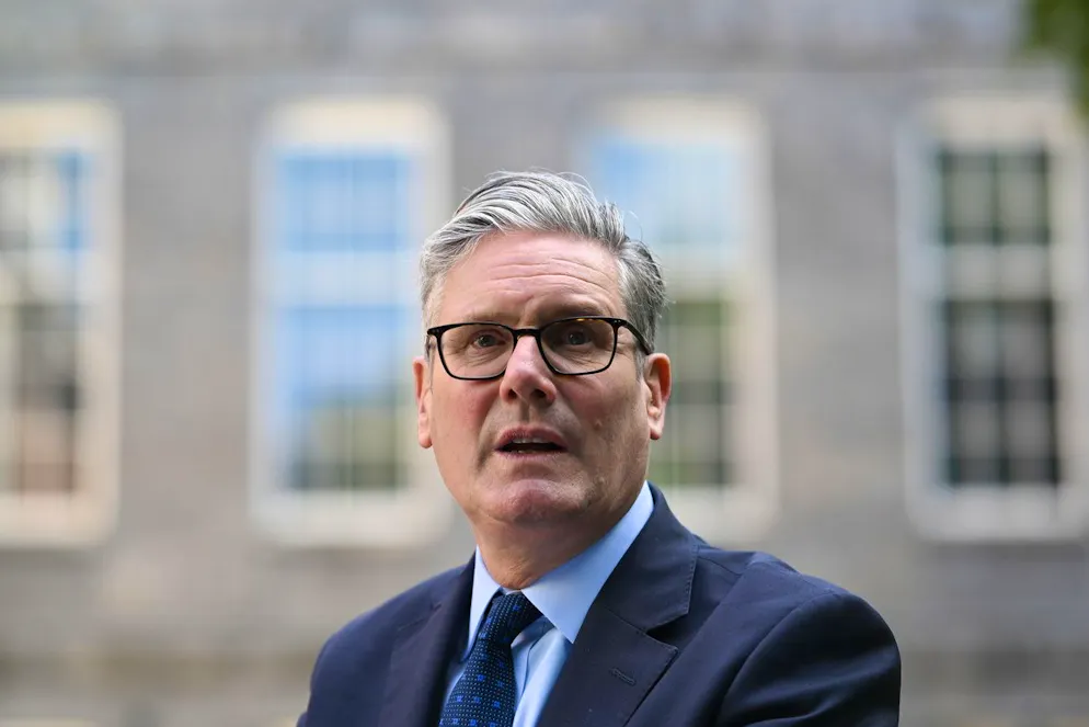 Le Premier ministre britannique Keir Starmer s'exprime lors d'une réception organisée dans le cadre de la London Tech Week à Downing Street, à Londres le 10 juin 2025.