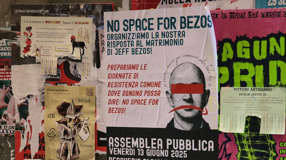 Parco giochi per super-ricchi?. Monta la protesta contro le nozze a Venezia di Jeff Bezos e Lauren Sanchez