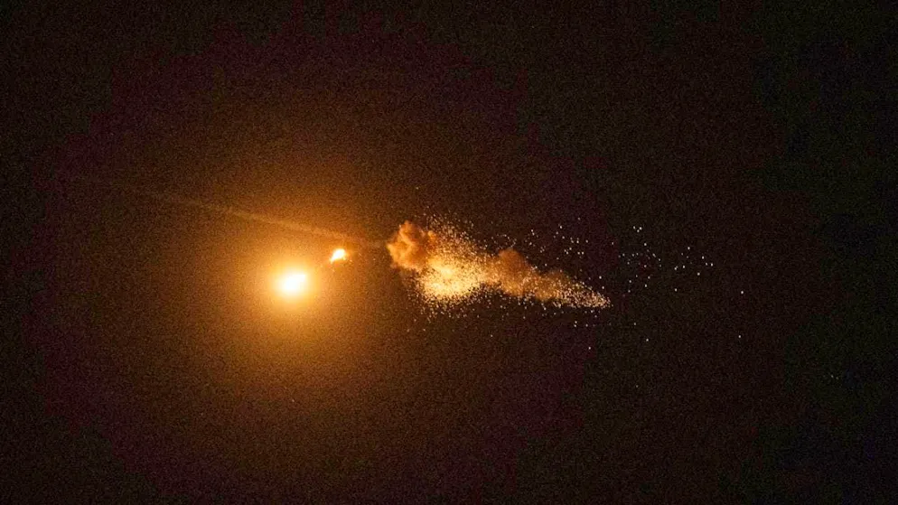 ARCHIVE - Ukrainian air defenses intercept a Shahed drone during a Russian airstrike on the capital in Kiev, Ukraine. Photo: Evgeniy Maloletka/AP/dpa