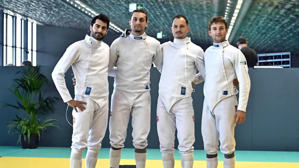 Alexis Bayard, Ian Hauri, Lucas Malcotti et Hadrien Favre ont connu l'élimination en quarts de finale par équipe aux Européens à Gênes