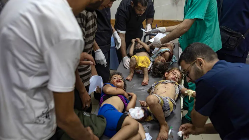 Enfants gazaouis recevant des soins après une attaque israélienne, le 6 juin dernier.