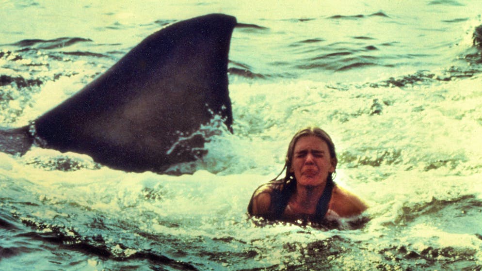 Actress Susan Backlinie is grabbed and pulled underwater in the opening scene of Steven Spielberg's film.
