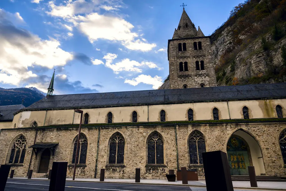Une vue de l'Abbaye de Saint-Maurice le mercredi 22 novembre 2023 a Saint-Maurice. (KEYSTONE/Jean-Christophe Bott)