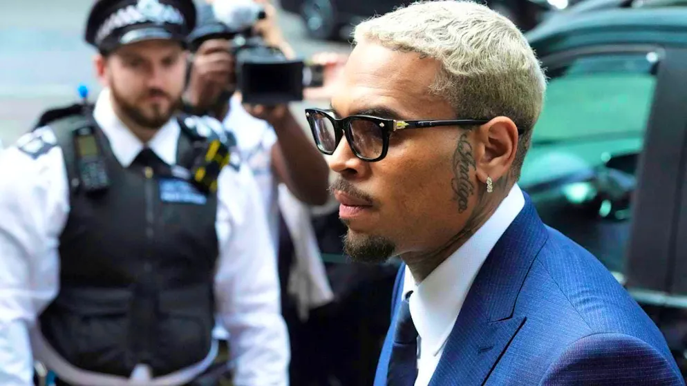 RB singer Chris Brown arriving at Southwark Crown Court in south London, where he is due to appear in court over an alleged assault in a London nightclub. Photo: Frank Augstein/AP/dpa