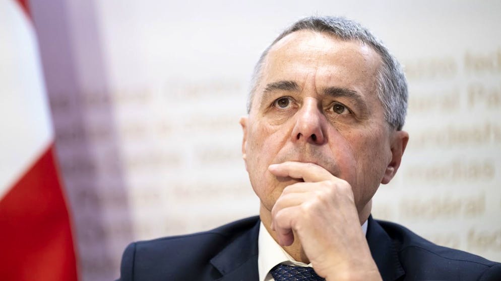 Bundesrat Ignazio Cassis an der Medienkonferenz am Freitag.