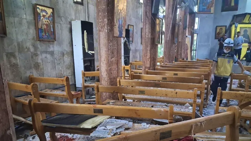 Syrie: attentat à Damas. «Du feu dans l'église et des morceaux de bancs projetés jusqu'à l'entrée»