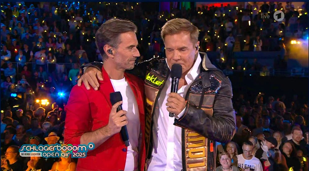 The meeting of the titans at "Schlagerbooom" (ARD) remained peaceful between Florian Silbereisen and Dieter Bohlen. Instead of stress, there were hugs and a rock duet.