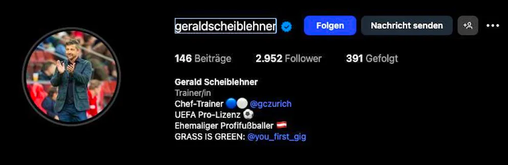 Scheiblehner himself writes that he is the new head coach at GC.