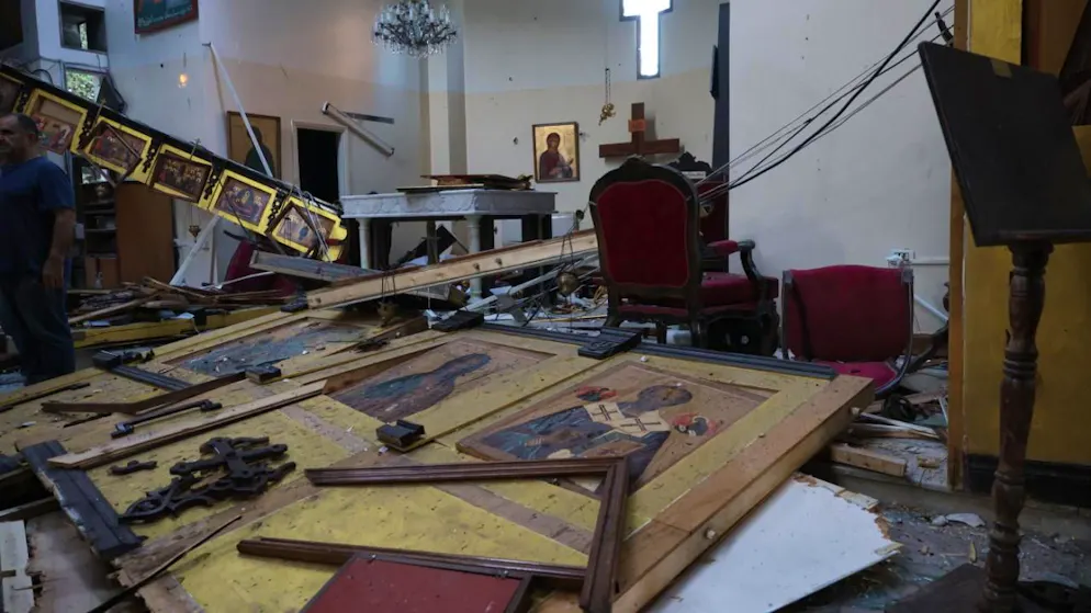 La chiesa di Sant'Elia alla periferia di Damasco dove domenica scorsa sono rimaste uccise 30 persone in seguito a un attentato
