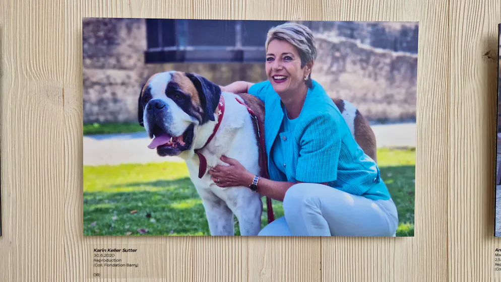 Barryland. Tout le monde aime les Saint-Bernard, même la présidente de la Confédération Karin Keller-Sutter.