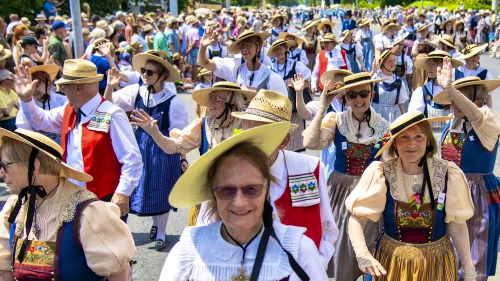 The last Federal Yodelling Festival took place in Zug in 2023. The event will take place in Basel in 2026. (archive image)
