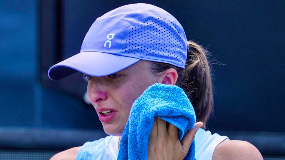 The disappointment is written all over Iga Swiatek's face.
