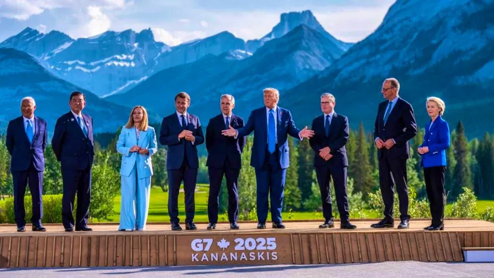 ARCHIVE - The participants at the G7 summit in Canada. Photo: Michael Kappeler/dpa-Pool/dpa/Archive image