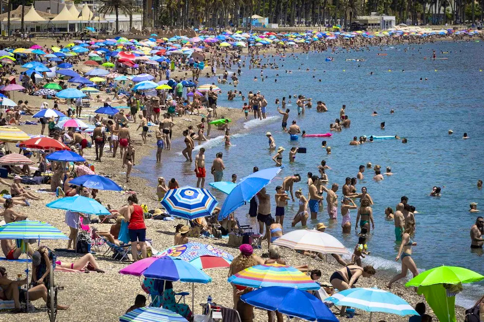 Enjoying a beach vacation - here the beach of Malaga in Spain.